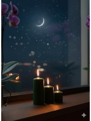 Storemax 3’lü Silindir Blok Mum Seti – Koyu Yeşil Dekoratif Sütun Mumlar, Içten Yanan Fitil, 7 cm Çap, 7-10-15 cm Yükseklik, Ev Dekorasyonu, Masa ve Özel Gün Süsleme Mum Seti