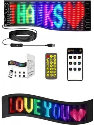 Marsilyan Matrix Led Cama Yapışan Telefon Kontrollü Panel Dijital Ekran Kumandalı