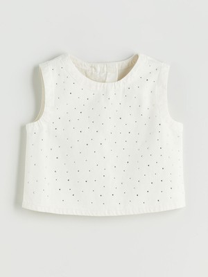 Lc Waikiki Yeni Sezon Bisiklet Yaka Taşlı Kız Çocuk Jean Bluz