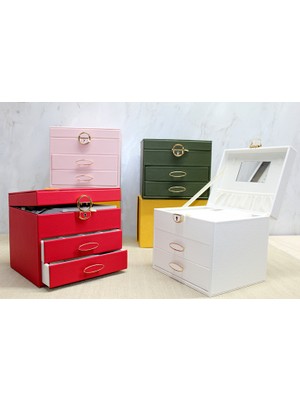 Lowell Home Ieg 17X20 cm Deri Kaplamalı Makyaj ve Takı Kutusu  LWLHMRS-İEG4256