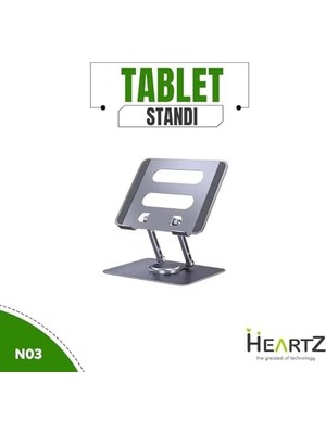 Storemax 360 Derece Sonsuz Pozisyonda Dönebilen Katlanabilir Metal Alaşımlı Yükseklik ve Açı Ayarlı Kaydırmaz Telefon ve Tablet Standı (Tablet Standı N03)