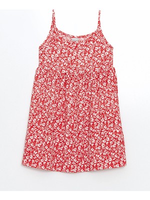 Lc Waikiki Yeni Sezon Kare Yaka Çiçekli Kız Çocuk Elbise