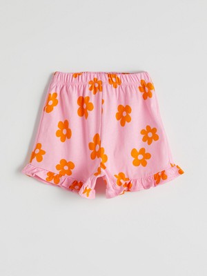 Lc Waikiki Yeni Sezon Beli Lastikli Çiçekli Kız Çocuk Şort