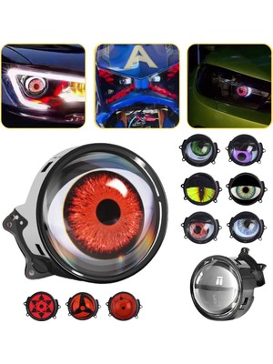 Özgürce Animasyonlu Şeytan Göz LED Far, Çok Modlu Renkli Mercekli Tasarım