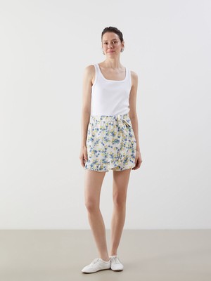 Lc Waikiki Yeni Sezon Beli Lastikli Baskılı Şort Etek