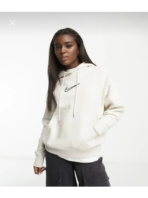 Nike Sportswear Phoenix Fleece Pullover Oversize Bol Kalıp Hoodie Krem Kadın Sweatshirt FJ1015-104