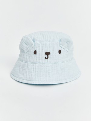 Lc Waikiki Hayvan Figürlü Mavi Bucket Şapka Erkek Bebek için Nakışlı Tasarım