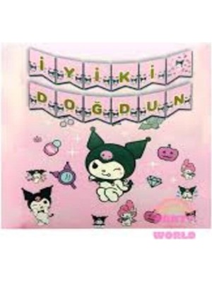 Kuromi Happy,mymelody Birthday Banner