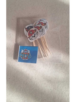Mutlu Anılar Parti Evi Paw Patrol Pasta Süsü Kürdan 10LU