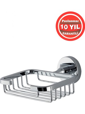 Banyom Home Krom Paslanmaz Pirinç Karaca Montajlı Tel Sabunluk