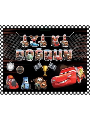 Happy Birthday Iyiki Doğdun Temalı Karakterli Banner Doğum Günü Yazıları