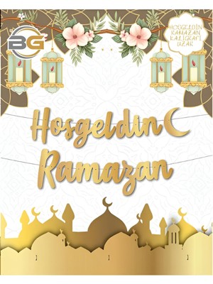 Aktez-El Hoşgeldin Ramazan Süsleri Hoşgeldin Ramazan Kaligrafi Banner