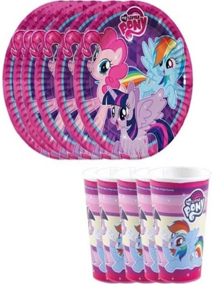 Genel Tedarik My Little Pony 8ADET Tabak-Bardak Parti Seti
