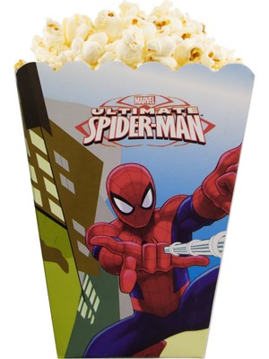 8 Adet Spiderman Mısır Kutusu Örümcek Adam Popcorn Mısır Kutusu