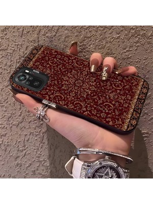HONTINGA Xiaomi Redmi Note 10 4g ile Uyumlu Kılıfı Silikon Kenar Sert Arka Anti Düşme Telefon Kılıfı Vintage Desenli K1-0699