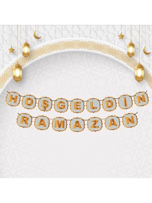 Karton Yazı Hoşgeldin Ramazan Banner Beyaz Temalı