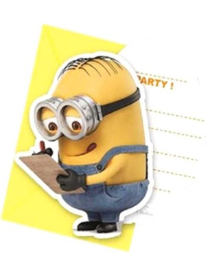 Minyonlar Temalı Parti Davetiyesi (6 Adet)