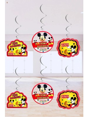 Genel Tedarik Mickey Mouse Tavan Sarkıt Süsü 6'lı Doğum Günü Partisi