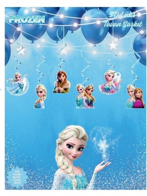 Frozen Temalı Çift Taraflı 6lı Tavan Sarkıt Süsü