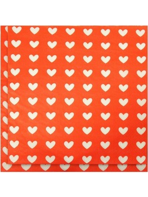 Evinss Kalp Desenli Peçete 20 Adet