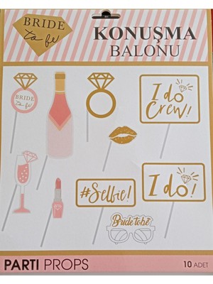 Bride To Be Konuşma Balonu, Bekarlığa Veda Partisi Konuşma Çubuğu Parti Seti Türkçe 10 Lu