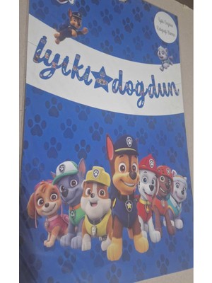 Karakterli,kaligrafik El Yazısı Resimli Renkli Iyiki Doğdun Banner,happy Birthday Banner