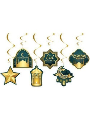 Eid Mubarak Asma Tavan Süs 6 Adet