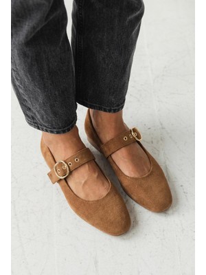 I Love Shoes Dexor Kadın Babet Taba Süet