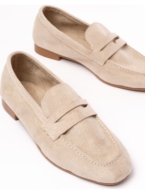 I Love Shoes Orvino Bej Süet Günlük Kadın Babet