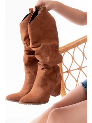 I Love Shoes Luvano Taba Süet Günlük Kadın Çizme