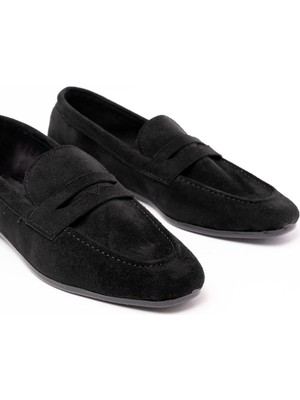 I Love Shoes Orvino Siyah Süet Günlük Kadın Babet