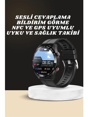 LTG Nova Akıllı Saat Amoled Ekran Metal ve Deri Kordonlu Uyku ve Sağlık Takibi Titreşimli