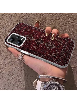 HONTINGA Xiaomi Redmi Note 12 5g ile Uyumlu Kılıfı Silikon Kenar Sert Arka Anti Düşme Telefon Kılıfı Vintage Desenli K1-0699