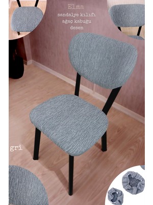 UY STYLE Jakarli Kumaş Elma Sandalye Kılıfı ,lastikli,esnekli Sandalye Örtüsü(Çubuk Desen) 1 Adet