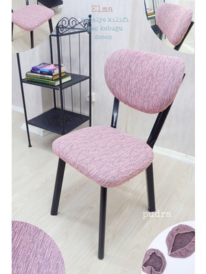 UY STYLE Jakarli Kumaş Elma Sandalye Kılıfı ,lastikli,esnekli Sandalye Örtüsü(Çubuk Desen) 1 Adet