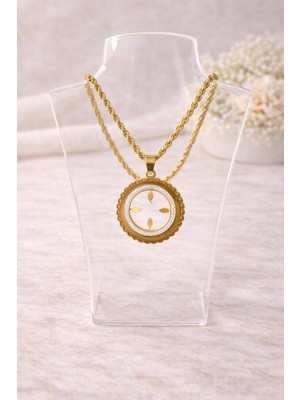 Vipfoni Dorika Model Çeyrek ve Gram Koyulabilen Çelik Kolye