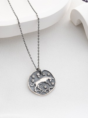 Kadın 925 Ayar Gümüş Boğa Burcu Kolye | Kişiye Özel Tasarım | Hediye Kutusunda