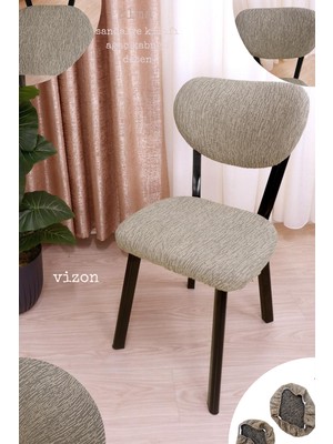 UY STYLE Jakarli Kumaş Elma Sandalye Kılıfı ,lastikli,esnekli Sandalye Örtüsü(Çubuk Desen) 1 Adet