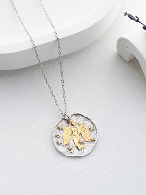 Kadın 925 Ayar Gümüş Başak Burcu Kolye | Kişiye Özel Tasarım | Hediye Kutusunda