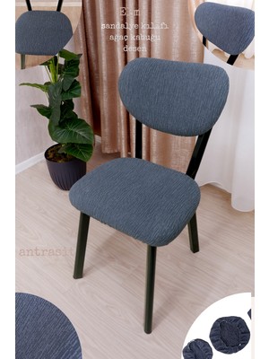 UY STYLE Jakarli Kumaş Elma Sandalye Kılıfı ,lastikli,esnekli Sandalye Örtüsü(Çubuk Desen) 1 Adet