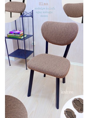 UY STYLE Jakarli Kumaş Elma Sandalye Kılıfı ,lastikli,esnekli Sandalye Örtüsü(Çubuk Desen) 1 Adet