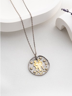 Kadın 925 Ayar Gümüş İkizler Burcu Kolye | Kişiye Özel Tasarım | Hediye Kutusunda