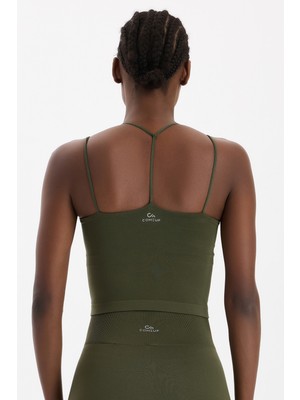 COMEUP Çift Ip Askılı Pedli Atlet Koyu Yaprak Yeşili