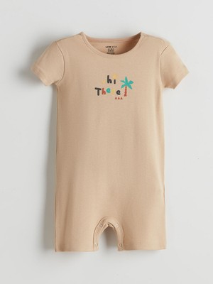 Lc Waikiki Yeni Sezon Bisiklet Yaka Baskılı Erkek Bebek Tulum