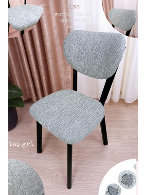 UY STYLE Jakarli Kumaş Elma Sandalye Kılıfı ,lastikli,esnekli Sandalye Örtüsü(Çubuk Desen) 1 Adet