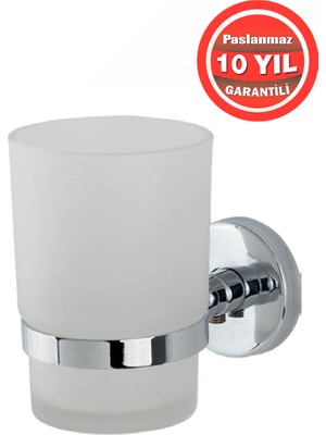 Banyom Home Paslanmaz Pirinç Montajlı Karaca Camlı Diş Fırçalık