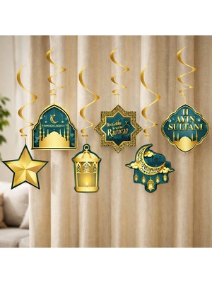 İnci Sepette Hoşgeldin Ramazan Spiral Tavan Asma Süs Seti Iftar Sofrası Için Süsleme