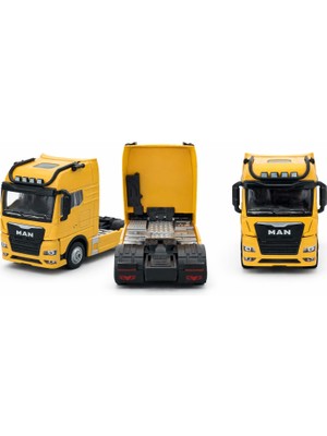 Famex Butik ve Aksesuar Işıklı Sesli Çek Bırak Metal Maket Tır – Sarı Çekici Model Oyuncak Tır