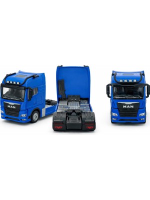 Famex Butik ve Aksesuar Işıklı Sesli Çek Bırak Metal Maket Tır – Mavi Çekici Model Oyuncak Tır