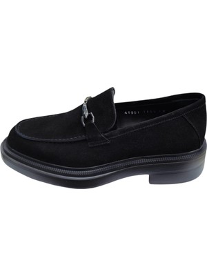 Güvener Yüksek Taban Klasik Erkek Ayakkabısı Siyah Süet